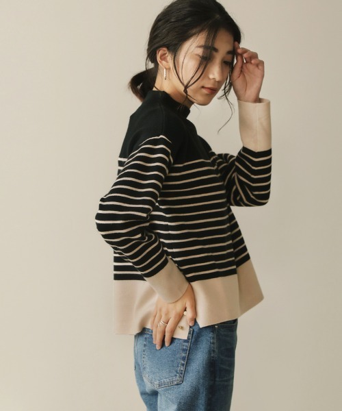 Bou Jeloud（ブージュルード）の「アンゴラタッチボトルネックニット（ニット/セーター・レディース・アイボリー/A/モカ/杢グレー/ミント/イエロー/C/B・FREE）」の8枚目の写真