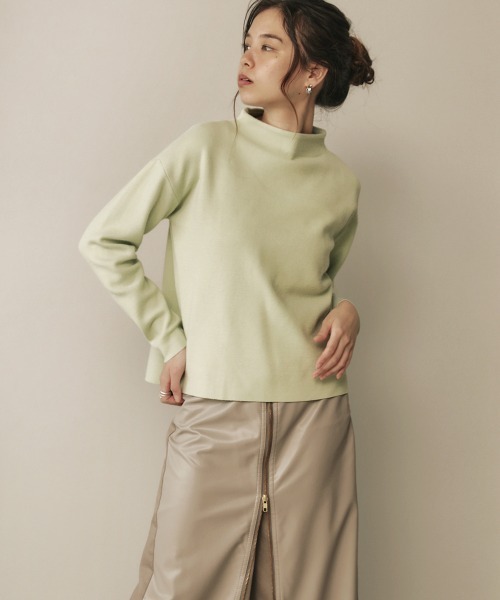 Bou Jeloud（ブージュルード）の「アンゴラタッチボトルネックニット（ニット/セーター・レディース・アイボリー/A/モカ/杢グレー/ミント/イエロー/C/B・FREE）」の5枚目の写真