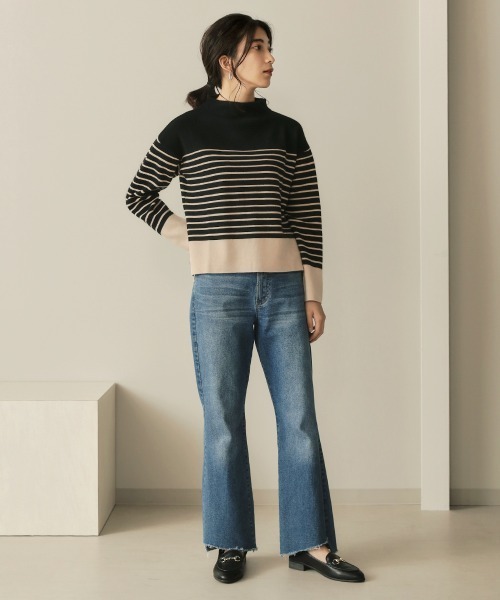 Bou Jeloud（ブージュルード）の「アンゴラタッチボトルネックニット（ニット/セーター・レディース・アイボリー/A/モカ/杢グレー/ミント/イエロー/C/B・FREE）」の9枚目の写真