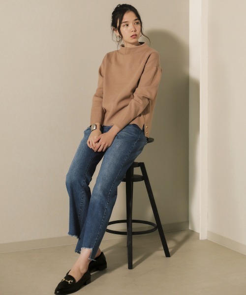 Bou Jeloud（ブージュルード）の「アンゴラタッチボトルネックニット（ニット/セーター・レディース・アイボリー/A/モカ/杢グレー/ミント/イエロー/C/B・FREE）」の15枚目の写真