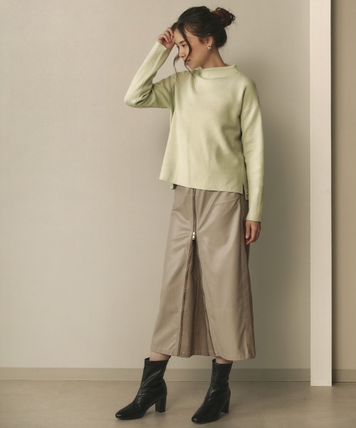 Bou Jeloud（ブージュルード）の「アンゴラタッチボトルネックニット（ニット/セーター・レディース・アイボリー/A/モカ/杢グレー/ミント/イエロー/C/B・FREE）」の12枚目の写真