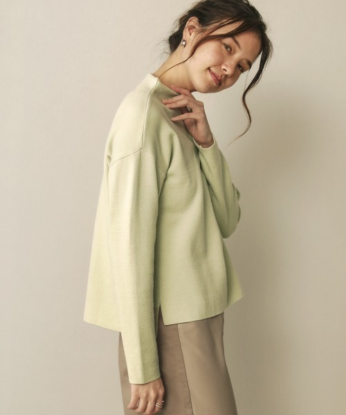 Bou Jeloud（ブージュルード）の「アンゴラタッチボトルネックニット（ニット/セーター・レディース・アイボリー/A/モカ/杢グレー/ミント/イエロー/C/B・FREE）」の16枚目の写真