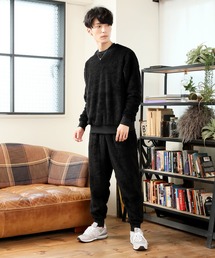TopIsm（トップイズム）の「ユニセックス シャギーボア 無地クルーネックスウェットスーツ（ルームウェア/パジャマ）」