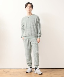 TopIsm（トップイズム）の「ユニセックス シャギーボア 無地クルーネックスウェットスーツ（ルームウェア/パジャマ）」