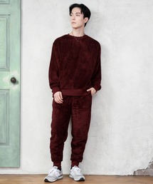 TopIsm（トップイズム）の「ユニセックス シャギーボア 無地クルーネックスウェットスーツ（ルームウェア/パジャマ）」