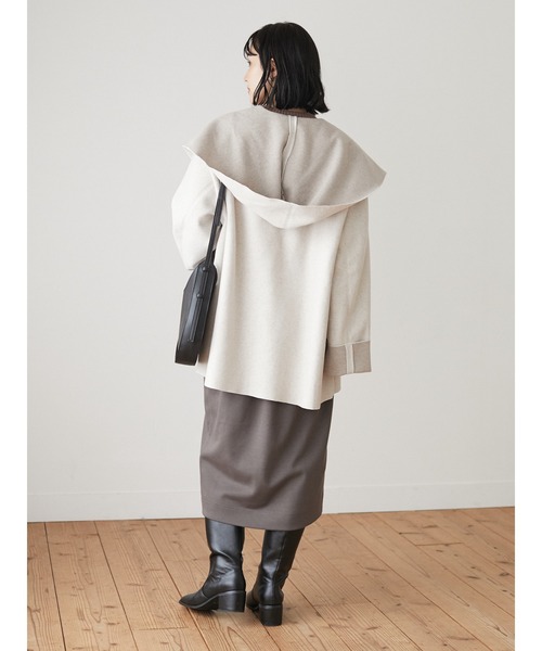 ELENCARE DUE(エレンカーレデュエ)の「・ELENCARE DUE フードハーフコート*(その他アウター・レディース・チャコールグレー/グリーン/アイボリー・FREE)」の12枚目の写真