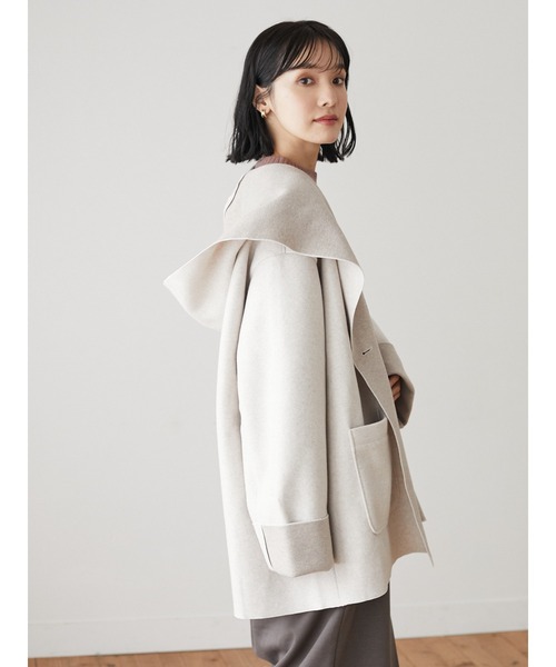 ELENCARE DUE(エレンカーレデュエ)の「・ELENCARE DUE フードハーフコート*(その他アウター・レディース・チャコールグレー/グリーン/アイボリー・FREE)」の15枚目の写真