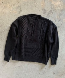 パッチワークケーブルパターンニット【数量限定販売】