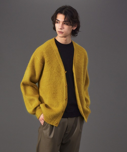 MYSELF ABAHOUSE(マイセルフアバハウス)の「モヘアライク オーバーサイズ カーディガン(カーディガン/ボレロ・メンズ・ブラック/ダークグリーン/ブルー/マスタード・46/48)」の4枚目の写真