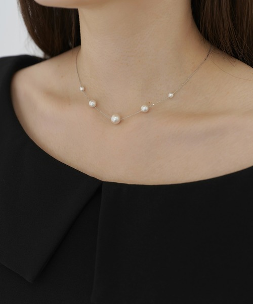 TINA:JOJUN(ティーナジョジュン)の「シルバーチェーン パールネックレス TINA:JOJUN(ネックレス・レディース・シルバー・F)」の1枚目の写真