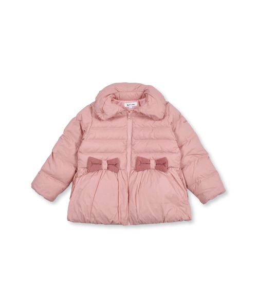 Noeil aime BeBe(ノイユエイムベベ)の「Noeil aime BeBe/撥水 ふんわり 襟 リボンモチーフ 付き タフタ ダウン コート (90~130cm)(ダウンジャケット/コート・キッズ・ピンク/ネイビー・100/130/110/90/120)」の12枚目の写真