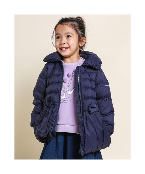Noeil aime BeBe(ノイユエイムベベ)の「Noeil aime BeBe/撥水 ふんわり 襟 リボンモチーフ 付き タフタ ダウン コート (90~130cm)(ダウンジャケット/コート・キッズ・ピンク/ネイビー・100/130/110/90/120)」の17枚目の写真