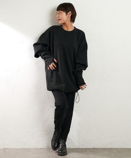 ear PAPILLONNER（イアパピヨネ）の「【COB MASTER(コブマスター)】 別注キャンプピロースウェット（スウェット・レディース・ブラック/ベージュ・FREE）」の6枚目の写真