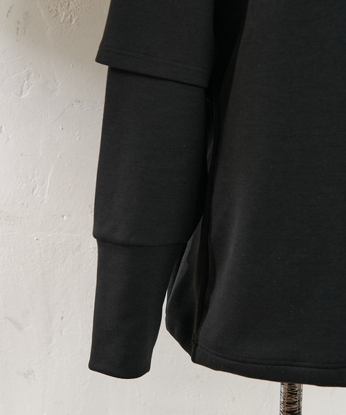 ear PAPILLONNER（イアパピヨネ）の「【COB MASTER(コブマスター)】 別注キャンプピロースウェット（スウェット・レディース・ブラック/ベージュ・FREE）」の4枚目の写真