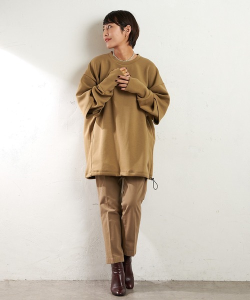 ear PAPILLONNER（イアパピヨネ）の「【COB MASTER(コブマスター)】 別注キャンプピロースウェット（スウェット・レディース・ブラック/ベージュ・FREE）」の22枚目の写真