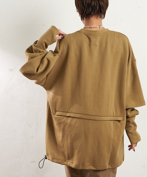 ear PAPILLONNER（イアパピヨネ）の「【COB MASTER(コブマスター)】 別注キャンプピロースウェット（スウェット・レディース・ブラック/ベージュ・FREE）」の15枚目の写真