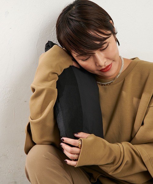 ear PAPILLONNER（イアパピヨネ）の「【COB MASTER(コブマスター)】 別注キャンプピロースウェット（スウェット・レディース・ブラック/ベージュ・FREE）」の19枚目の写真