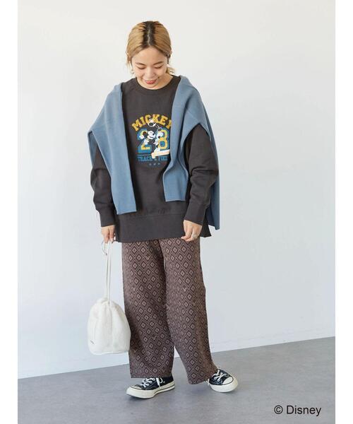 Disney（ディズニー）の「ラグラン裏毛プルオーバー/Mickey（スウェット・レディース・チャコールグレー/カーキ・FREE）」の12枚目の写真