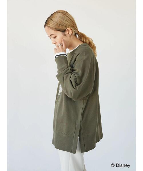 Disney（ディズニー）の「ラグラン裏毛プルオーバー/Mickey（スウェット・レディース・チャコールグレー/カーキ・FREE）」の15枚目の写真