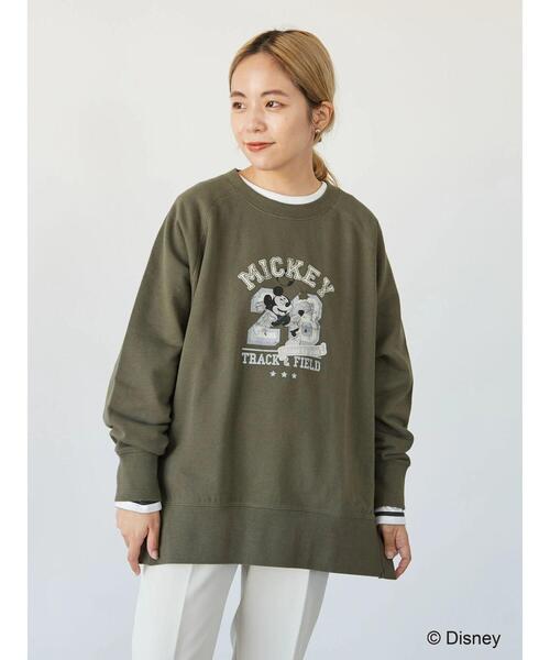 Disney（ディズニー）の「ラグラン裏毛プルオーバー/Mickey（スウェット・レディース・チャコールグレー/カーキ・FREE）」の16枚目の写真