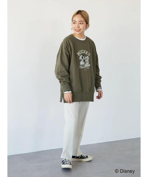Disney（ディズニー）の「ラグラン裏毛プルオーバー/Mickey（スウェット・レディース・チャコールグレー/カーキ・FREE）」の19枚目の写真