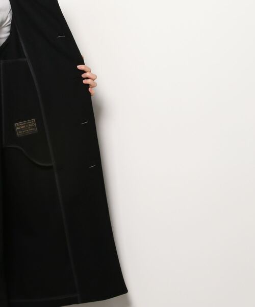 schott（ショット）の「Schott×RUMBLE RED/ショット×ランブルレッド/OVAL LINE PEACOAT/オーバル ラインピーコート（ステンカラーコート・レディース・ブラック・FREE）」の13枚目の写真