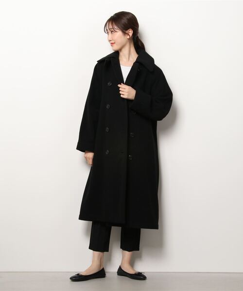 schott（ショット）の「Schott×RUMBLE RED/ショット×ランブルレッド/OVAL LINE PEACOAT/オーバル ラインピーコート（ステンカラーコート・レディース・ブラック・FREE）」の11枚目の写真