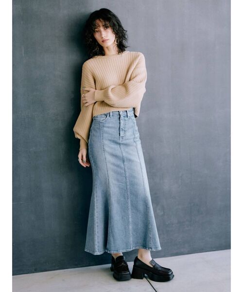 EVRIS(エヴリス)の「マーメイドロングデニムスカート(デニムスカート・レディース・ブルー/ライトブルー・SMALL/MEDIUM)」の22枚目の写真