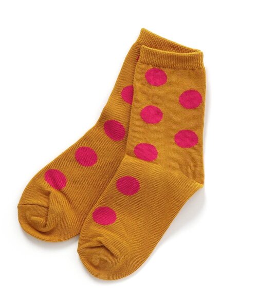 Ampersand（アンパサンド）の「ユニドットソックス（ソックス/靴下・キッズ・ブラック/オレンジ/ブルー/グリーン/アイボリー/キャメル・12/15 /18/21）」の6枚目の写真