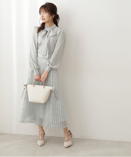 PROPORTION BODY DRESSING(プロポーションボディドレッシング)の「シアープリーツスカート / 1212120102(スカート・レディース・オフホワイト/ライトグリーン・SMALL/MEDIUM)」の1枚目の写真