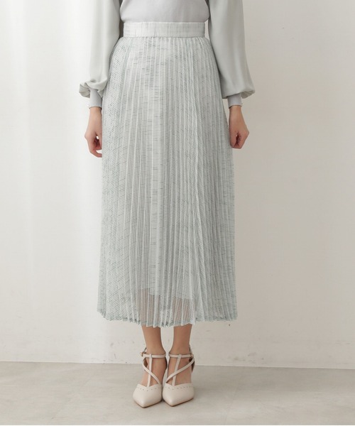 PROPORTION BODY DRESSING(プロポーションボディドレッシング)の「シアープリーツスカート / 1212120102(スカート・レディース・オフホワイト/ライトグリーン・SMALL/MEDIUM)」の6枚目の写真