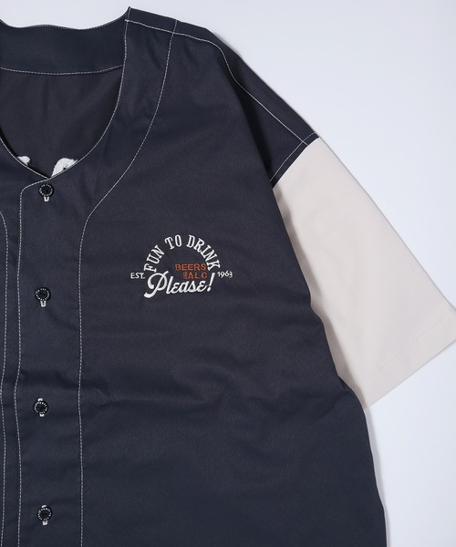 POWER TO THE PEOPLE(パワートゥーザピープル)の「POWER TO THE PEOPLE バック刺繍ゲーム半袖シャツ(シャツ/ブラウス・メンズ・チャコールグレー/サックスブルー/ブラウン/アイボリー・LL/L/M)」の10枚目の写真