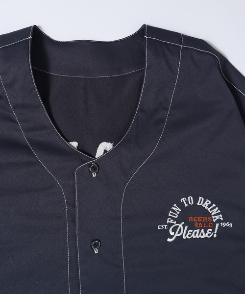 POWER TO THE PEOPLE(パワートゥーザピープル)の「POWER TO THE PEOPLE バック刺繍ゲーム半袖シャツ(シャツ/ブラウス・メンズ・チャコールグレー/サックスブルー/ブラウン/アイボリー・LL/L/M)」の9枚目の写真