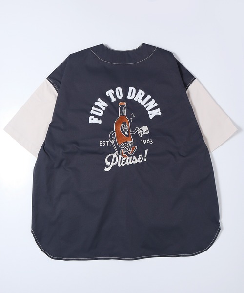 POWER TO THE PEOPLE(パワートゥーザピープル)の「POWER TO THE PEOPLE バック刺繍ゲーム半袖シャツ(シャツ/ブラウス・メンズ・チャコールグレー/サックスブルー/ブラウン/アイボリー・LL/L/M)」の8枚目の写真