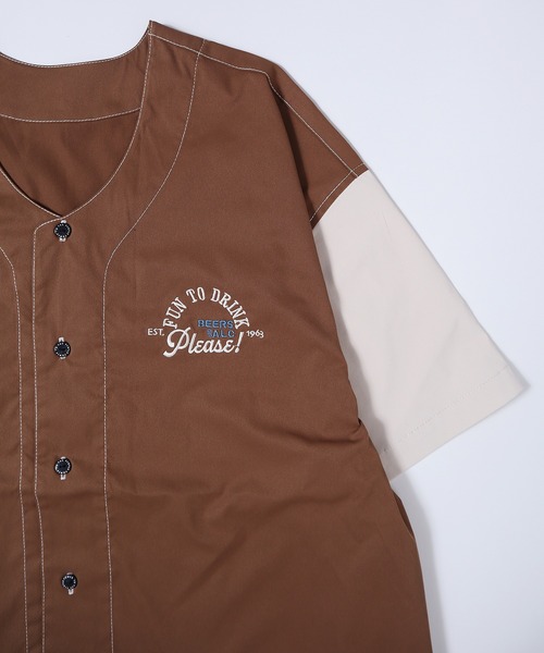 POWER TO THE PEOPLE(パワートゥーザピープル)の「POWER TO THE PEOPLE バック刺繍ゲーム半袖シャツ(シャツ/ブラウス・メンズ・チャコールグレー/サックスブルー/ブラウン/アイボリー・LL/L/M)」の14枚目の写真