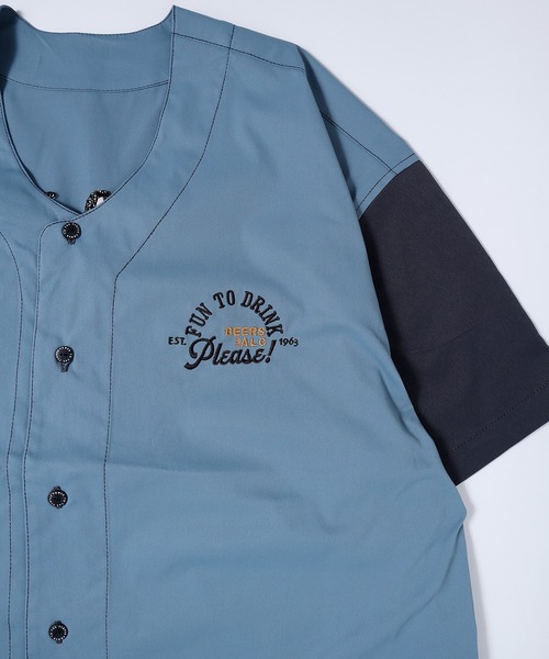 POWER TO THE PEOPLE(パワートゥーザピープル)の「POWER TO THE PEOPLE バック刺繍ゲーム半袖シャツ(シャツ/ブラウス・メンズ・チャコールグレー/サックスブルー/ブラウン/アイボリー・LL/L/M)」の17枚目の写真