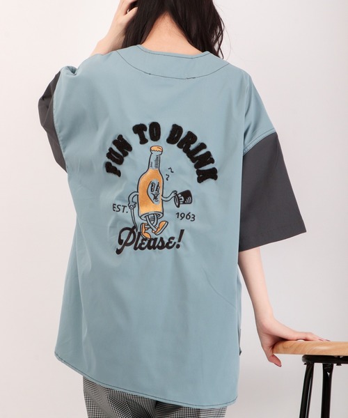 POWER TO THE PEOPLE(パワートゥーザピープル)の「POWER TO THE PEOPLE バック刺繍ゲーム半袖シャツ(シャツ/ブラウス・メンズ・チャコールグレー/サックスブルー/ブラウン/アイボリー・LL/L/M)」の19枚目の写真