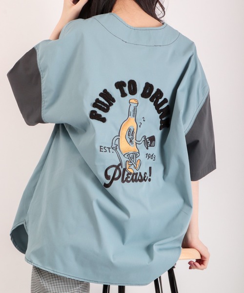 POWER TO THE PEOPLE(パワートゥーザピープル)の「POWER TO THE PEOPLE バック刺繍ゲーム半袖シャツ(シャツ/ブラウス・メンズ・チャコールグレー/サックスブルー/ブラウン/アイボリー・LL/L/M)」の22枚目の写真