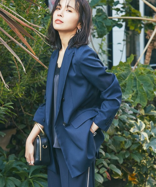 RIVE DROITE（リヴドロワ）の「リヨセルナイロンダブルジャケット（テーラードジャケット・レディース・ネイビー・FREE）」の3枚目の写真