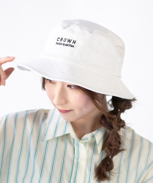 14+（イチヨンプラス）の「親子刺繍バケットハット（ハット・レディース・ブラック/ベージュ/オフホワイト・52cm/54cm/M/L/54㎝）」の13枚目の写真