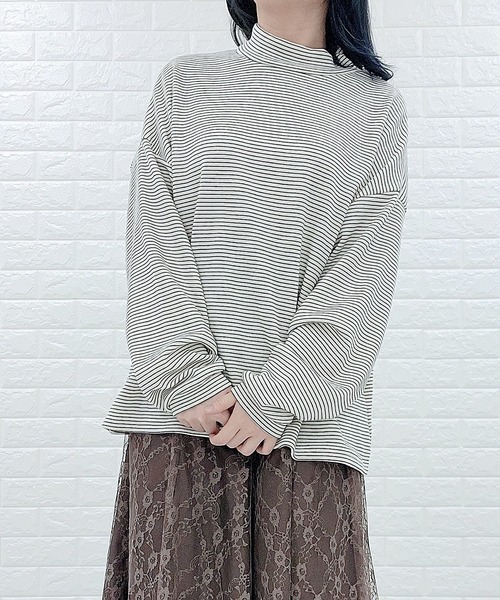 Lace Ladies(レースレディース)の「細ボーダー タートルネック カットソー(Tシャツ/カットソー・レディース・ホワイト/ブラック/キャメル・FREE)」の17枚目の写真