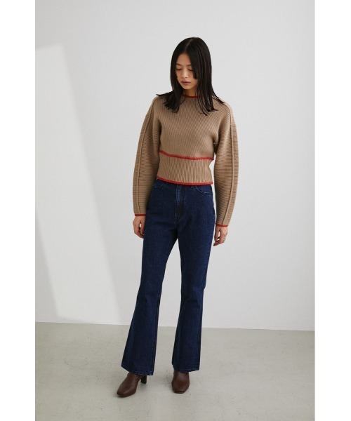 STYLEMIXER(スタイルミキサー)の「パイピングフォルムショートニット(ニット/セーター・レディース・ホワイト/ベージュ/グリーン・FREE)」の10枚目の写真