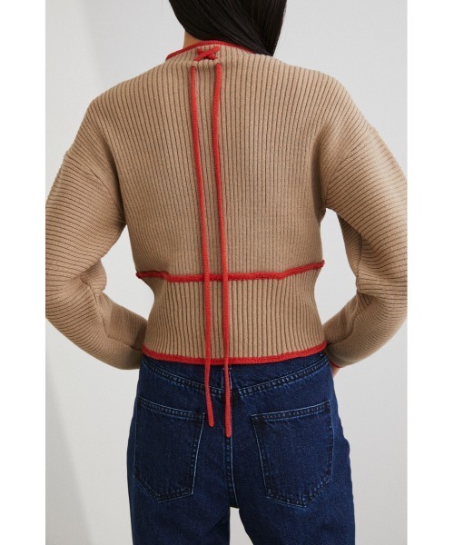 STYLEMIXER(スタイルミキサー)の「パイピングフォルムショートニット(ニット/セーター・レディース・ホワイト/ベージュ/グリーン・FREE)」の14枚目の写真