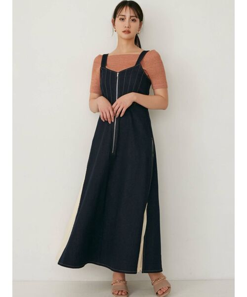 RESEXXY（リゼクシー）の「コルセットデニムワンピース（ジャンパースカート・レディース・ブラック/インディゴブルー/アイボリー・FREE）」の13枚目の写真