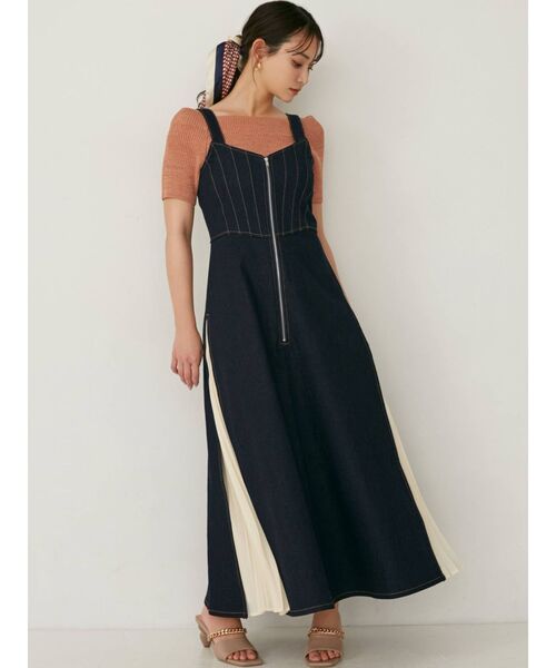 RESEXXY（リゼクシー）の「コルセットデニムワンピース（ジャンパースカート・レディース・ブラック/インディゴブルー/アイボリー・FREE）」の10枚目の写真