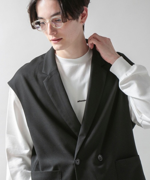 RAGEBLUE(レイジブルー)の「TRストレッチ/Wテーラードカラーベスト<セットアップ着用可能>/260943(ベスト・メンズ・ブラック/ベージュ/グリーン・FREE)」の4枚目の写真