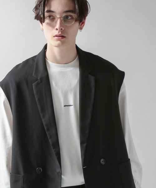 RAGEBLUE(レイジブルー)の「TRストレッチ/Wテーラードカラーベスト<セットアップ着用可能>/260943(ベスト・メンズ・ブラック/ベージュ/グリーン・FREE)」の11枚目の写真