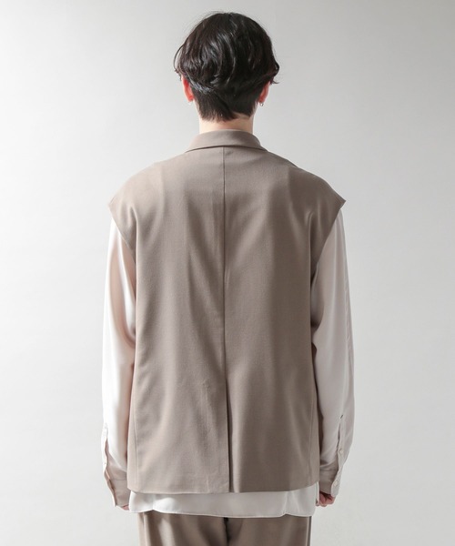 RAGEBLUE(レイジブルー)の「TRストレッチ/Wテーラードカラーベスト<セットアップ着用可能>/260943(ベスト・メンズ・ブラック/ベージュ/グリーン・FREE)」の9枚目の写真