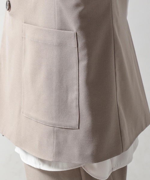 RAGEBLUE(レイジブルー)の「TRストレッチ/Wテーラードカラーベスト<セットアップ着用可能>/260943(ベスト・メンズ・ブラック/ベージュ/グリーン・FREE)」の12枚目の写真