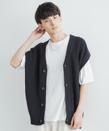 Rocky Monroe | オーバーサイズ ハイバルキー片畦編み ウォッシャブルニットベスト(ベスト)